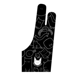 Рукавичка для малювання XP-Pen ACG15 з двома пальцями Cat Black