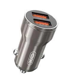Автомобільний адаптер для телефона XO CC48 Smart Metal Black + microUSB Gray (XO-CC48m-BK)