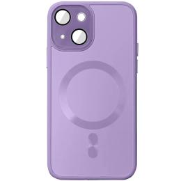 Чохол-накладка EpiK TPU + Glass Sapphire Midnight with MagSafe для Apple iPhone 15 (6.1) Lilac