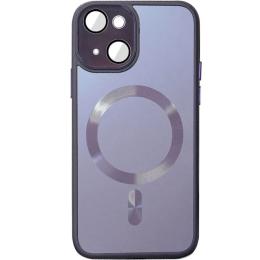 Чохол-накладка EpiK TPU + Glass Sapphire Midnight with MagSafe для Apple iPhone 15 (6.1) Deep Purple
