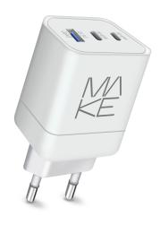 Адаптер живлення для телефона MakeFuture MCW-33PWH White 65W