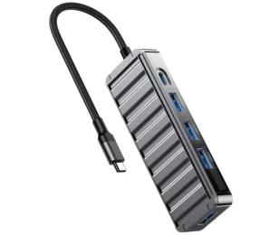 USB-хаб XO HUB015 Gray Multifunctional Docking Station