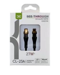 Дата-кабель DC (CL-23A) Type-C (тато)  -  Lightning (тато) Black