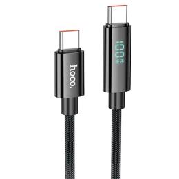 Дата-кабель Hoco U125 Benefit 100W Type-C (тато)  -  Type-C (тато) 1.2m Black