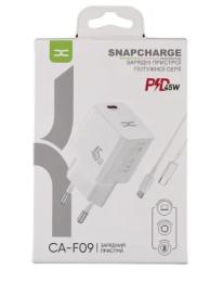 Мережевий зарядний пристрій для телефона DC CA-F09 2в1 Lightning PD/45W White
