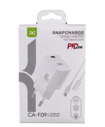 Мережевий зарядний пристрій для телефона DC CA-F09 2в1 Type-C PD/45W White