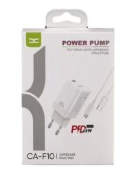 Мережевий зарядний пристрій для телефона DC CA-F10 2в1 Type-C PD/65W White