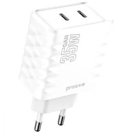 Адаптер живлення для телефона Proove Speed Surge Gan 35W White (Type-C + Type-C)