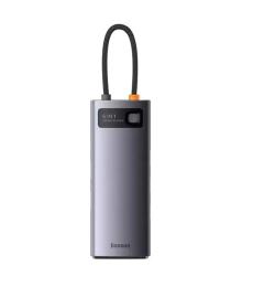 USB-хаб Baseus Starjoy 6-port Type-C Hub Adapter Gray HDMI (60 Hz, 4K), 3хUSB 3.0, 1xType-C (PD), RJ45 (LAN) (WKWG080013)