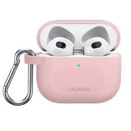 Чохол для навушників USAMS US-BH741 Silicon для Apple AirPods 3 Pink (BH741AP03)