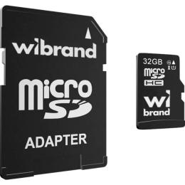 Карта памяті Wibrand microSDHC 32GB UHS-I Class 10 + SD-adapter (WICDHU1/32GB-A)