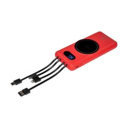 Зовнішній портативний акумулятор Kraft KPB-1110W 10000 mAh Red 22.5W