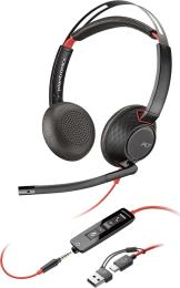 Накладні навушники Poly On-ear Blackwire 5220 Black
