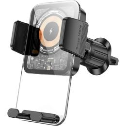 Тримач в авто Borofone BH209 Riley wireless fast charging car holder (air outlet) Black