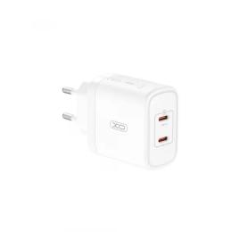 Адаптер живлення для телефона XO CE08 (EU) PD50W (2USB-C) Fast Charger CE White