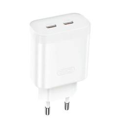 Адаптер живлення для телефона XO L105 (EU) 35W dual Type-c port fast charger White