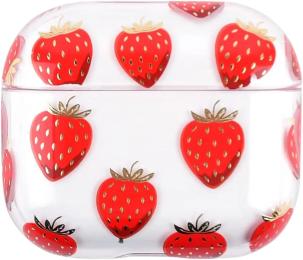 Чохол для навушників Infinity Plastic Case Apple AirPods 3 Transparent Print 8 Strawberry