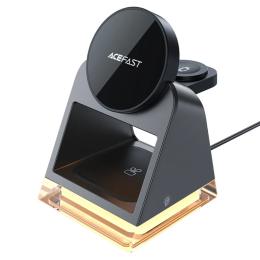 Бездротовий зарядний пристрій Acefast E17 DESKTOP 3-IN-1 WIRELESS CHARGING HOLDER Black