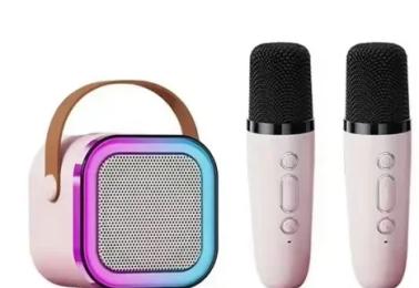 Акустика портативна Infinity Kids K12 Pink + 2 караоке-мікрофона
