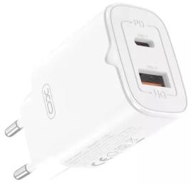 Адаптер живлення для телефона XO L130 White 30w PD USB-C/USB-A