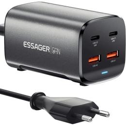 Мережевий зарядний пристрій для телефона Essager (ECT2AC-JYB0G-Z) Gray Collection 67W 2xUSB-A, 2xUSB-C, PD3.0, QC4.0 GaN Desktop Charger