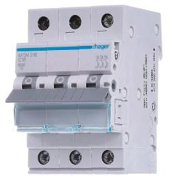 Автоматичний вимикач Hager 3P 6kA C-16A 3M (MCN316)