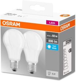 Світлодіодна лампа OSRAM LED E27 8.5Вт 4000К 806Лм A60 2шт