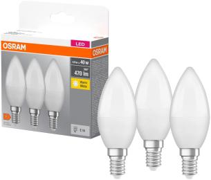 Світлодіодна лампа OSRAM LED E14 4.9Вт 2700К 470Лм B40 3шт