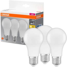 Світлодіодна лампа OSRAM LED E27 8.5Вт 2700К 806Лм A60 3шт