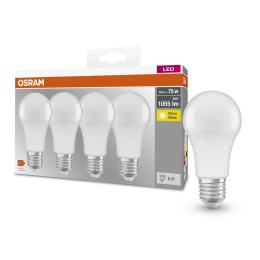 Світлодіодна лампа OSRAM LED E27 10Вт 2700К 1055Лм A60 4 шт (4058075184992)
