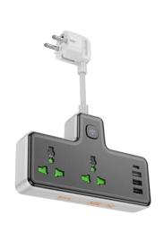 Мережевий фільтр Hoco AC11A Voyage 2-position expansion socket (1C3A) Black