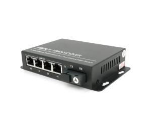 Медіаконвертер ONV ONV-0110S-SCX-S4-A 4*100М RJ45 + 1*SC порт ( single mode single fiber,1310/1550nm, 20km )