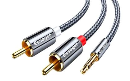 Аудіо-кабель Essager Monster RCA Audio Cable Jack 3.5 (тато)  -  2 RCA (тато) 5m Gray (EYPZJ-MYD0H)