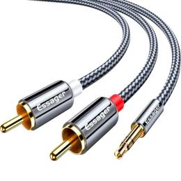 Аудіо-кабель Essager Monster RCA Audio Cable Jack 3.5 (тато) - 2 RCA (тато) 3m Gray (EYPZJ-MYC0G)