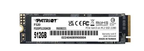 Внутрішній SSD диск Patriot 512GB P320 M.2 2280 PCIe 3.0 x4 NVMe TLC (P320P512GM28)