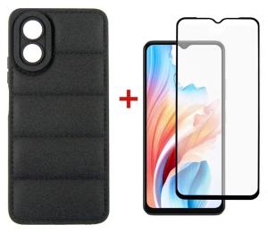 Чохол-накладка DENGOS для Oppo A18/A38 + захисне скло Black (DG-KM-70)