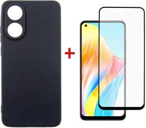 Чохол-накладка DENGOS для Oppo A78 4G + скло Black (DG-KM-03)