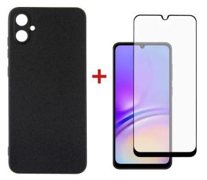 Чохол-накладка DENGOS для Samsung Galaxy A05 (A055) панель + скло Black (DG-KM-07)