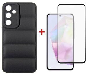 Чохол-накладка DENGOS для Samsung Galaxy A35 5G панель + скло Black (DG-KM-56)