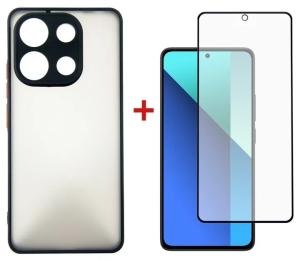 Чохол-накладка DENGOS для Xiaomi Redmi Note 13 4g панель + скло Black (DG-KM-66)