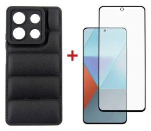 Чохол-накладка DENGOS для Xiaomi Redmi Note 13 5G панель + скло Black (DG-KM-58)