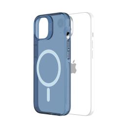 Чохол-накладка Vokamo Clear для iPhone 15 з магнітом MagSafe Transparent Blue (NVK010852)