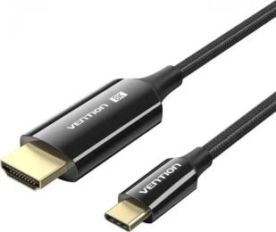 Відео-кабель Vention CRCBAC USB Type-C (тато) - HDMI (тато), 1.8m Black Zinc Alloy