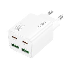 Адаптер живлення для телефона Hoco N56 Fundador four-port PD30W (2USB-C/2A) White (6942007632508)