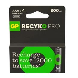 Акумулятор GP Recyko Pro Eco AAA/HR03 NI-MH 800mAh 4 шт (GP85AAAHCBR21-2TLB4)