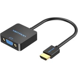 Перехідник Vention HD Video Converter HDMI (тато)  -  VGA + Audio (мама) v1.4 Black