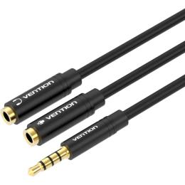 Аудіо-кабель Vention 3.5mm One for Two Stereo Splitter Cable mini-jack 3.5мм (тато) - 2 x mini-jack 3.5мм (мама) 0.3м Black (BBVBY)