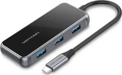 USB-хаб Vention USB 3.1 Type-C  -   -   HDMI 4K60Hz/USB 3.0х3/RJ45/PD 87W 6-in-1 Black (TFFHB)
