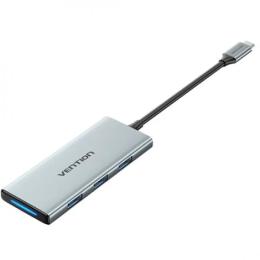 USB-хаб Vention USB3.1 Type-C  -   -   HDMI/USB 3.0x3/SD/TF/PD 100W 7-in-1 Gray (TOPHB)