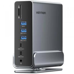 USB-хаб Vention USB3.2 TYPE-C  -   -   DP/HDMIX2/USB3.2/RJ45/SD/TF/3.5MM/PD, MST/SST 15 IN 1 Black (TPUH0)